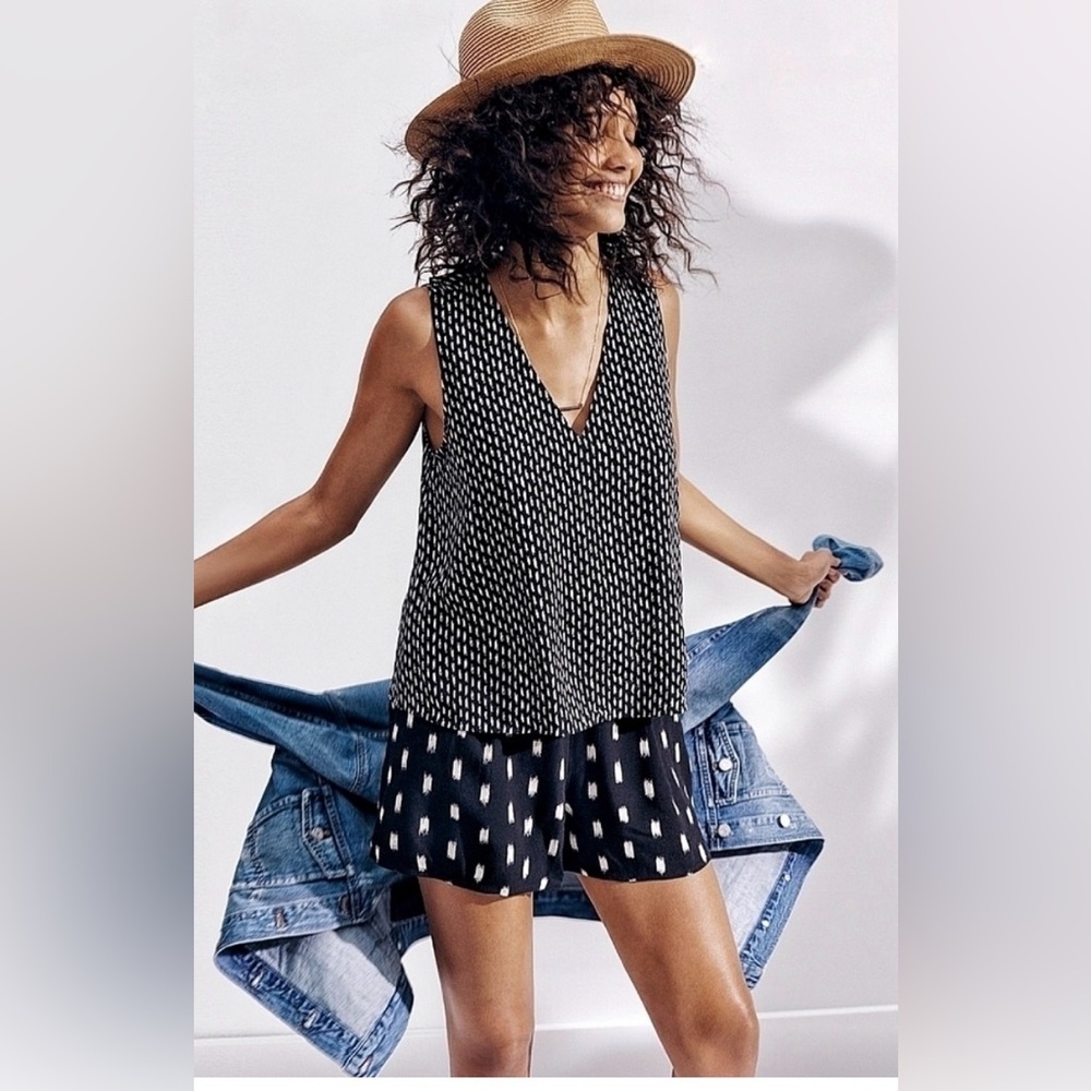 MADEWELL Breezy Overaly Romper In Ikat Brush Romper Size S